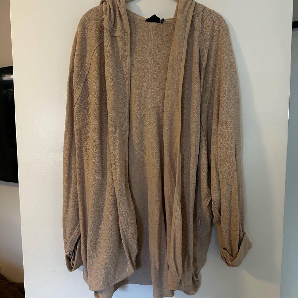 Women's Tan Hooded Cardigan
